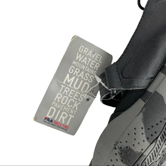 Fila Skele-Toes Black Gray Five Finger Athletic Walking Shoes - Picture 5 of 8